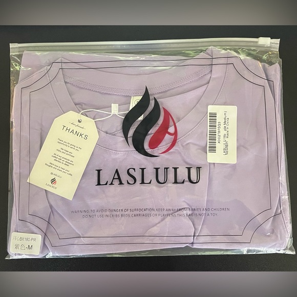 LASLULU Workout Tops Loose Sleeveless Cropped Muscle Tank Open Back Shirts - NWT - Picture 5 of 6